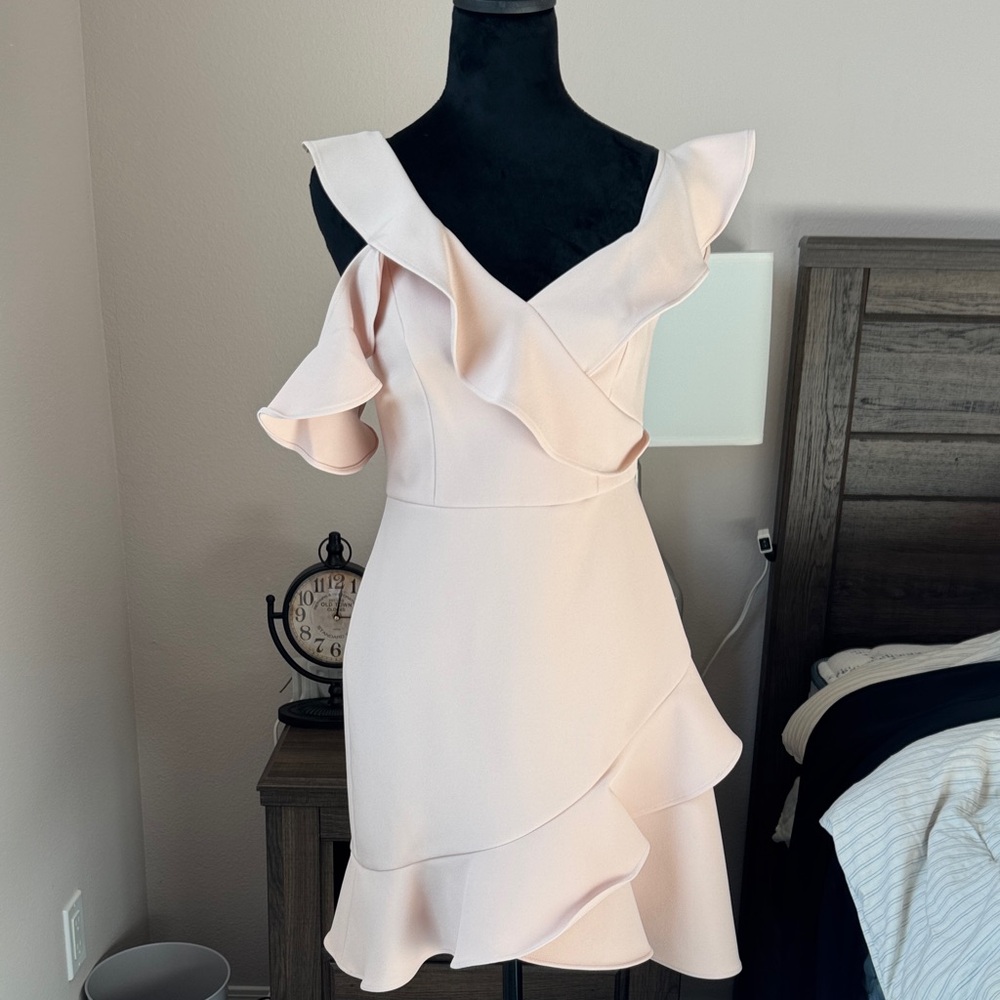BCBGMaxAzria One Shoulder Blush Dress